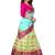 Green lace net semi stitched lehenga with dupatta