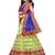 Green lace net semi stitched lehenga with dupatta