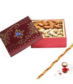 Aapno Rajasthan Almonds And Pista Box With Free 1 Diwali Message Card And 1 Silver Plated Coin