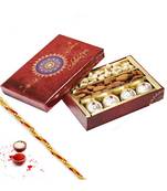 Aapno Rajasthan Decorated Box Of Kaju Laddoos , Dryfruits And 1 Diwali Message Card And 1 Silver Plated Coin