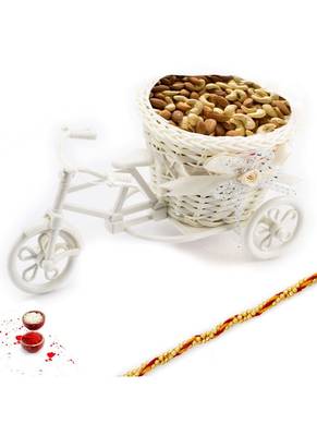 Aapno Rajasthan Cane Cycle Stand With Assorted Dryfruits 1