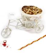 Aapno Rajasthan Cane Cycle Stand With Assorted Dryfruits