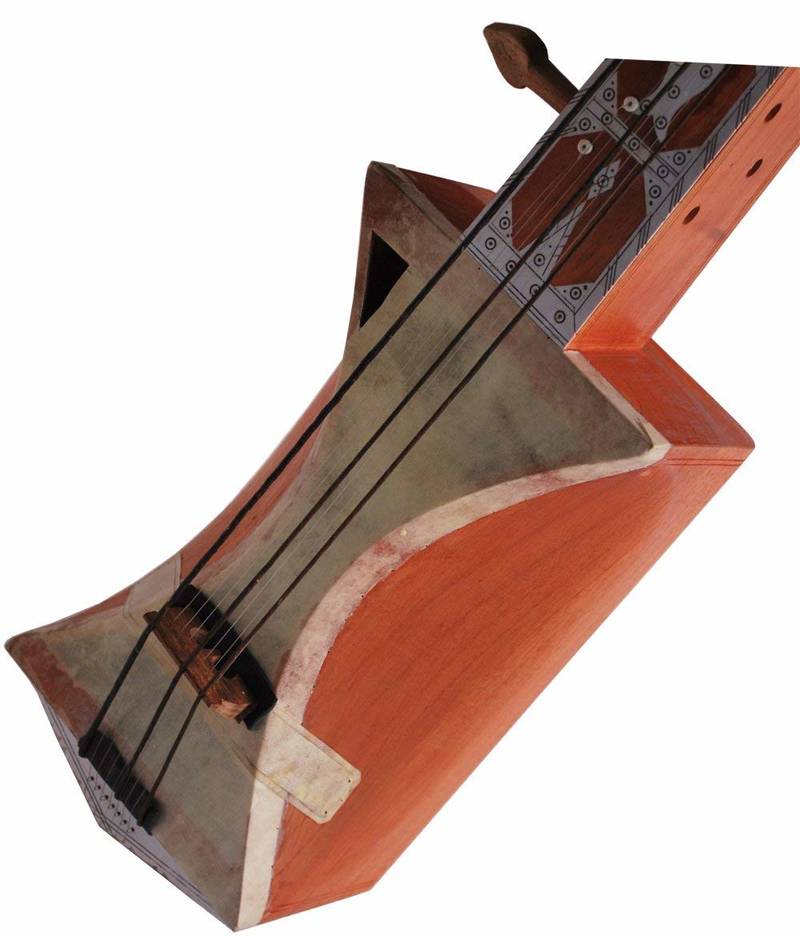 Jogia Sarangi-Special Quality-Handmade Tun Wood-Playing Bow & Wooden Tuning Key, Sheesham Wood Tuning Pegs, Wood Finish