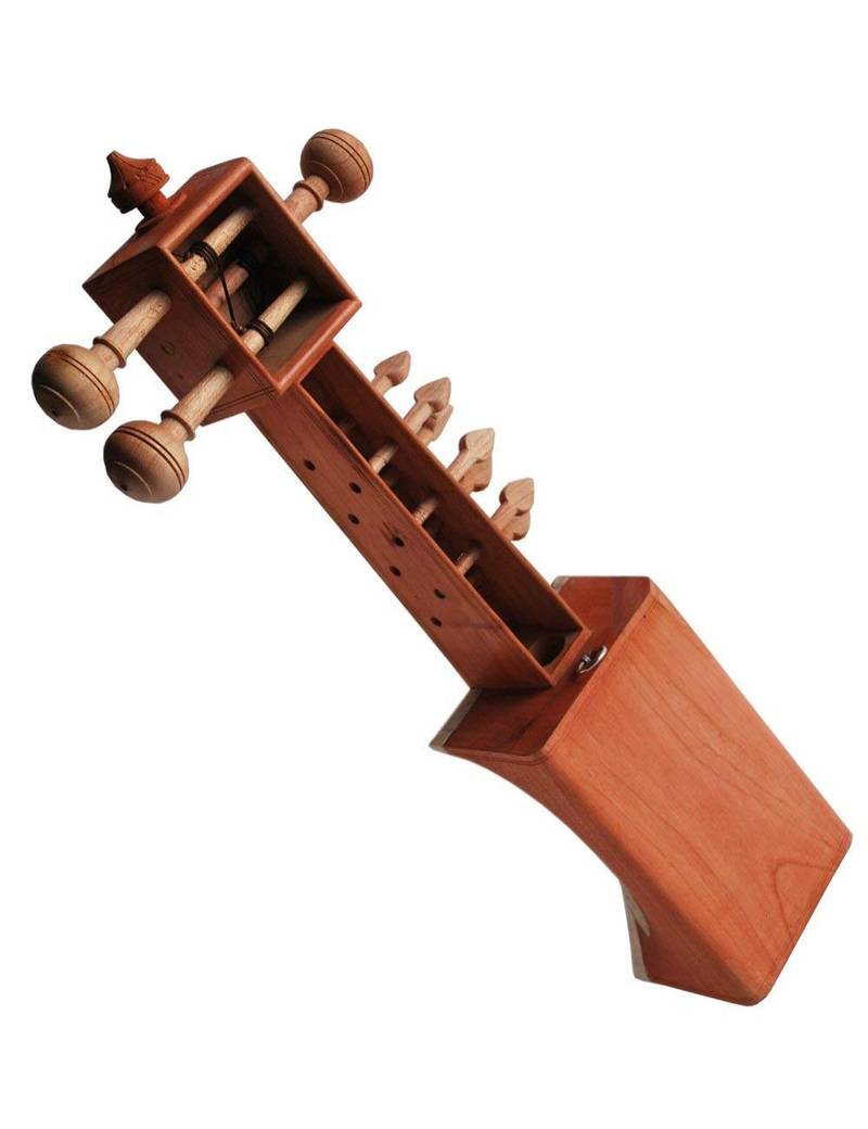 Jogia Sarangi-Special Quality-Handmade Tun Wood-Playing Bow & Wooden Tuning Key, Sheesham Wood Tuning Pegs, Wood Finish