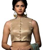 Golden Designer Sleeveless Blouse