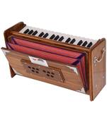 Harmonium Dulcetina Teak Wood, Compact Size, Easy to Carry, 2   Octaves, Natural Wood Color, Bass & Male Reed- 440 Hz