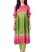 Multicolor printed rayon multicolor kurtis