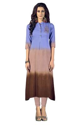 Multicolor embroidered rayon embroidered kurtis 1