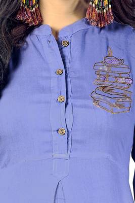 Multicolor embroidered rayon embroidered kurtis 4