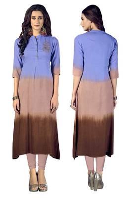 Multicolor embroidered rayon embroidered kurtis 5