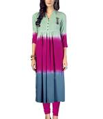 Multicolor printed rayon multicolor kurtis
