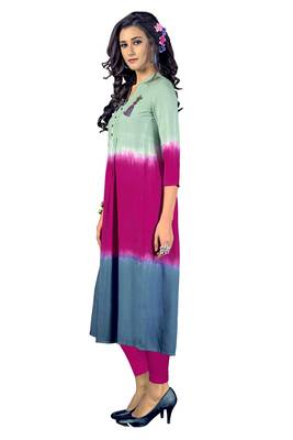 Multicolor printed rayon multicolor kurtis 3