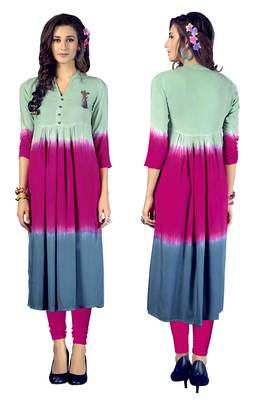 Multicolor printed rayon multicolor kurtis 5