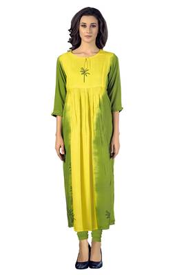 Multicolor printed rayon multicolor kurtis 1