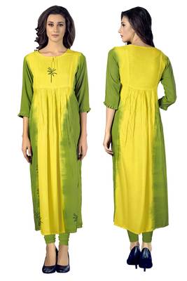 Multicolor printed rayon multicolor kurtis 5