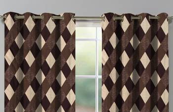 Fabzi Brown Printed Polyester Window Curtains Set Of 2 Pieces (Width 4 Ft X Length 5 Feet) 3