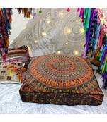 Indian Mandala Dog Bed Ethnic Meditation Pet Pillow Ottman Poufs (Cover Only)
