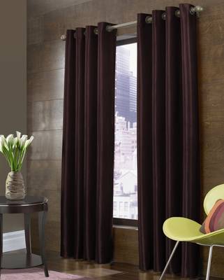 Fabzi Brown Printed Polyester Window Curtains Set Of 2 Pieces (Width 4 Ft X Length 5 Feet) 1