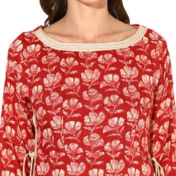 multicolor Rayon Digital Printed Long Anarkali Kurta With Solid Beige Rayon Palazzo Set. 5