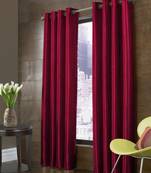 Fabzi Maroon Printed Polyester  Window Curtains Set Of 2 Pieces (Width 4 Ft X Length 5 Feet)