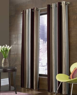 Fabzi Brown Printed Polyester Window Curtains Set Of 2 Pieces (Width 4 Ft X Length 5 Feet) 1