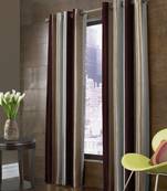 Fabzi Brown Printed Polyester Window Curtains Set Of 2 Pieces (Width 4 Ft X Length 5 Feet)