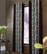 Fabzi Brown Printed Polyester Window Curtains Set Of 2 Pieces (Width 4 Ft X Length 5 Feet)