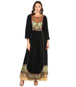 Black Rayon Digital Prints Long  Anarkali Kurti