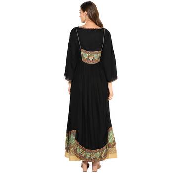 Black Rayon Digital Prints Long  Anarkali Kurti 4