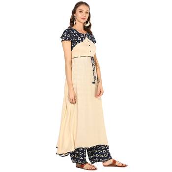 Multi Rayon Digital Prints Long  Anarkali Kurti 2