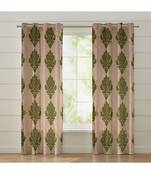 Fabzi Set of 2 Window Semi-Transparent Eyelet Polyester Curtains Green