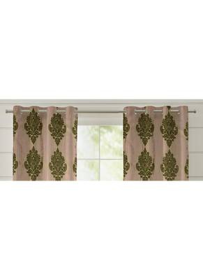 Fabzi Set of 2 Window Semi-Transparent Eyelet Polyester Curtains Green 2