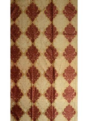 Fabzi Set of 2 Window Semi-Transparent Eyelet Polyester Curtains Maroon 3