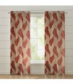Fabzi Set of 2 Window Semi-Transparent Eyelet Polyester Curtains Maroon