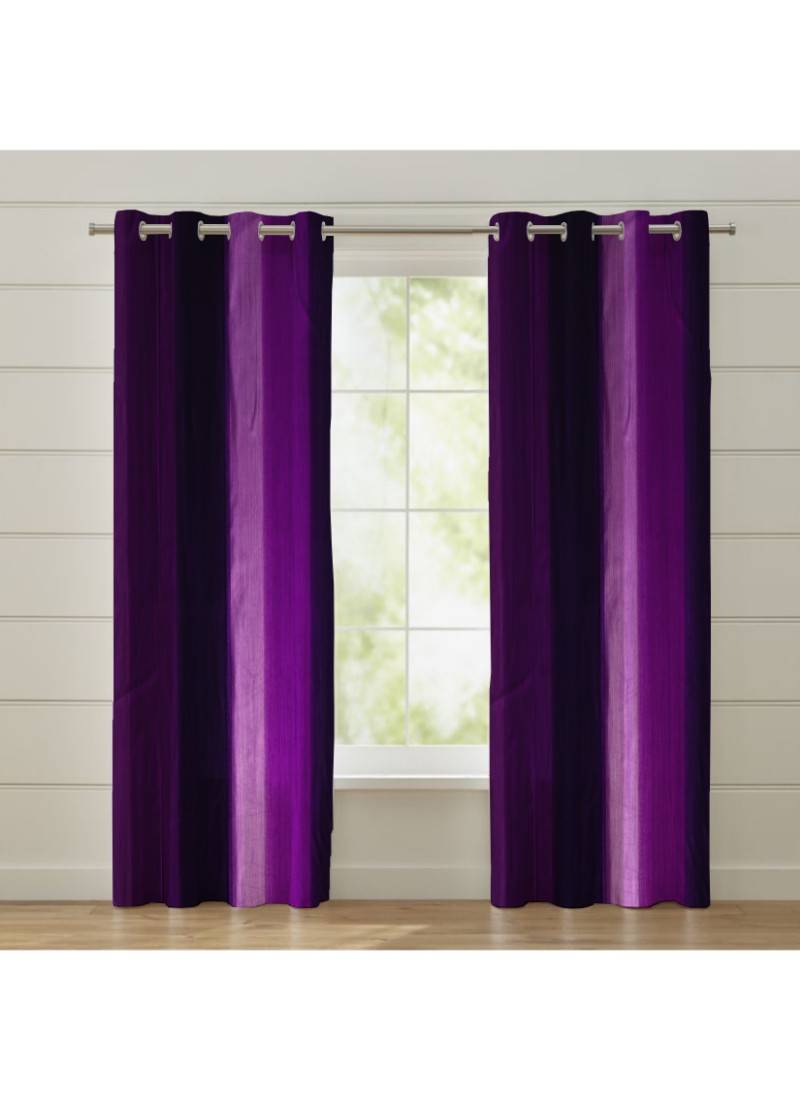 Fabzi Set of 2 Door Semi-Transparent Eyelet Polyester Curtains Violet