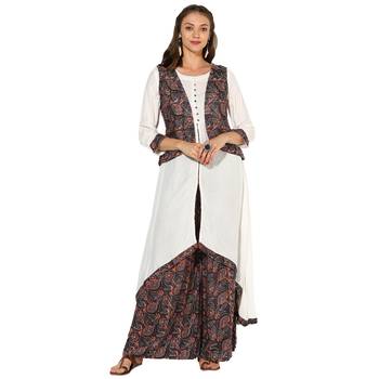 Multi Rayon Digital Prints Long  A-Line Kurti 1