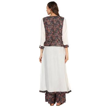 Multi Rayon Digital Prints Long  A-Line Kurti 4