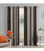 Fabzi Brown Printed Polyester Window Curtains Set Of 2 Pieces (Width 4 Ft X Length 5 Feet)