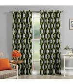 Fabzi Green Printed Polyester Window Curtains Set Of 2 Pieces (Width 4 Ft X Length 5 Feet)