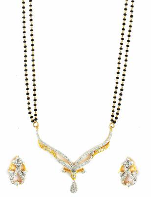 Clear CZ AD American Diamond Mangal Sutra Jewellery for Women - Orniza 1