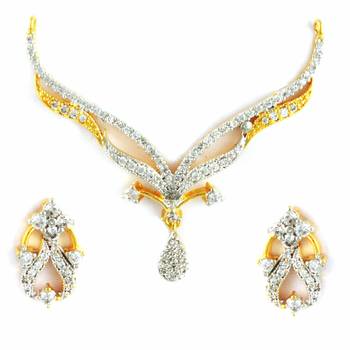 Clear CZ AD American Diamond Mangal Sutra Jewellery for Women - Orniza 2