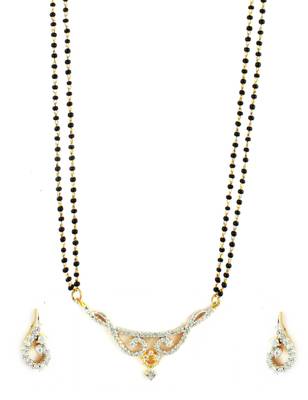 Clear CZ AD American Diamond Mangal Sutra Jewellery for Women - Orniza 1