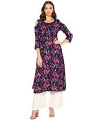 Multi Rayon Digital Prints Long  Anarkali Kurti