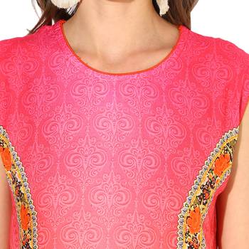 Multi Rayon Digital Prints Long  Straight Kurti 5