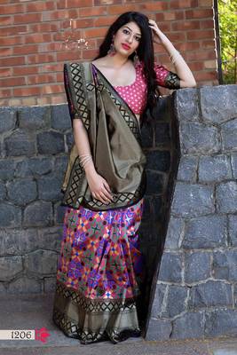 Multicolor woven patola saree with blouse 1