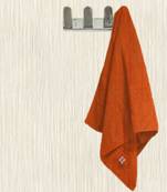 Fabzi Single Solid Orange color Embroidery cotton Bath Towels (size 60"x30")
