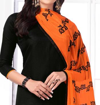 Black embroidered cotton salwar with dupatta 2