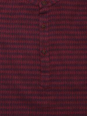 Maroon Ethnic Wear Kids Cotton Kurta Pyjama Set For Boys 4