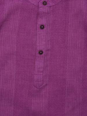 Pink Ethnic Wear Kids Cotton Kurta Pyjama Set For Boys 4