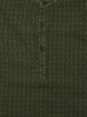 Mehendi Green Ethnic Wear Kids Cotton Kurta Pyjama Set For Boys 4
